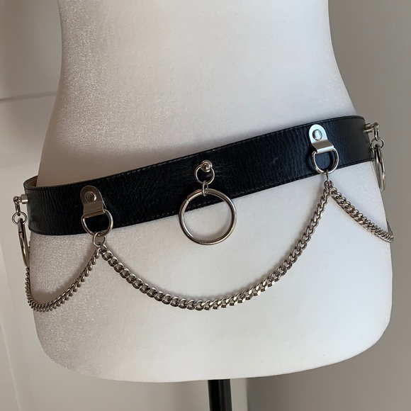 Leatherock Accessories - Vintage Authentic Leather Rock belt with chains